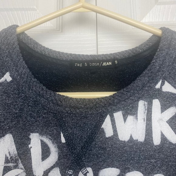 Rag & Bone Jean Long Sleeve Graffiti Sweater Size Small - Picture 3 of 7
